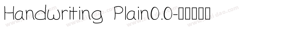 Handwriting Plain0.0字体转换